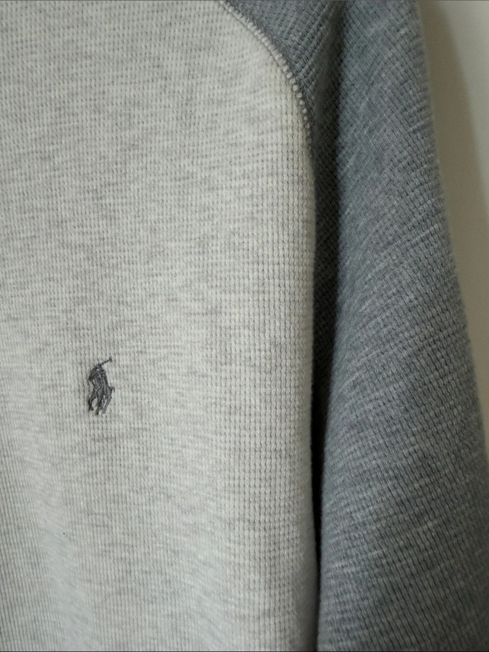 Polo by Ralph Lauren Gray and Light Gray Crewneck Henley